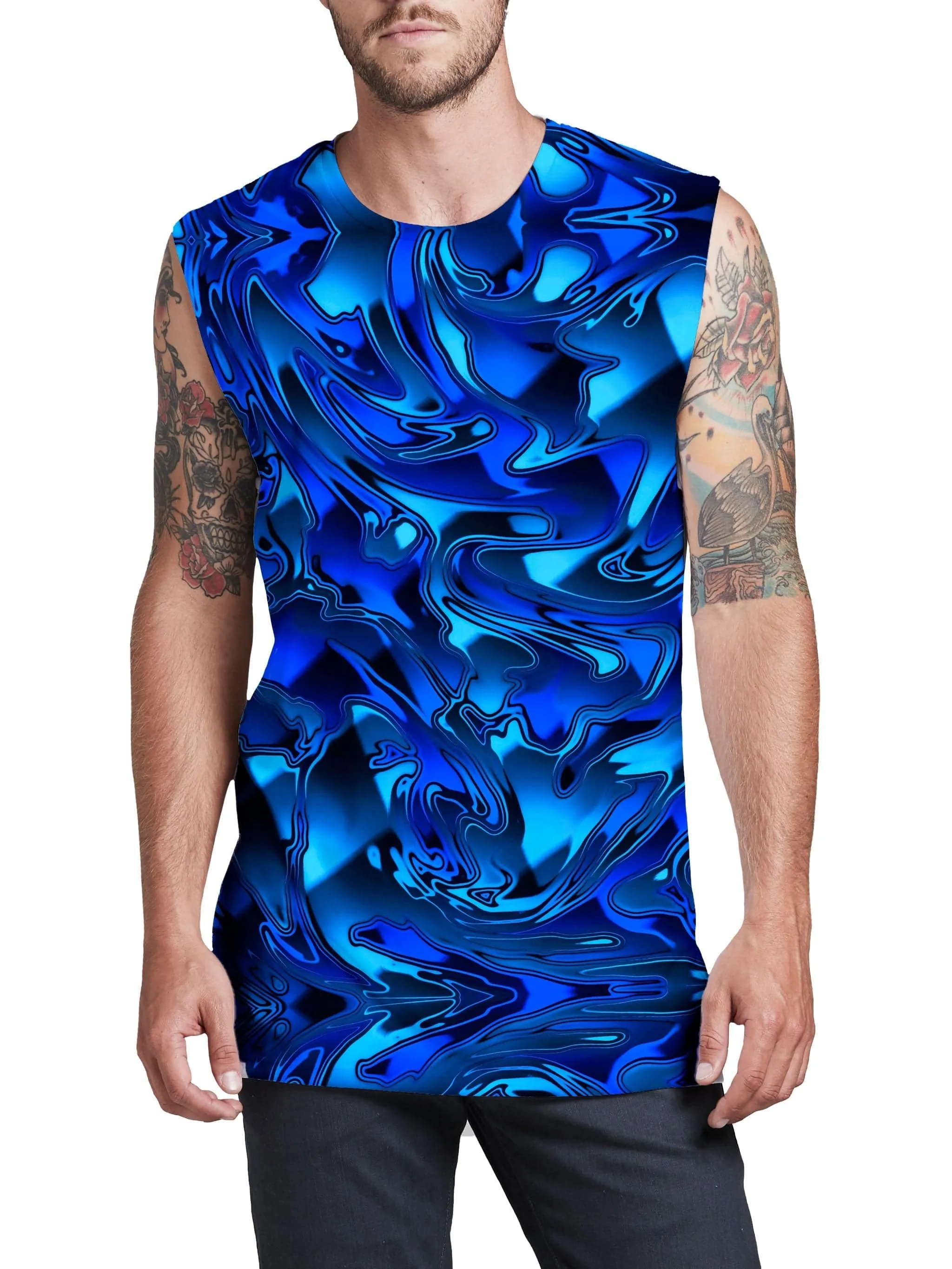 Blue Chromatic Melt Men's Muscle Tank sold by iEDM