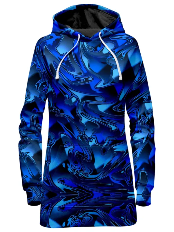 Blue Chromatic Melt Hoodie Dress sold by iEDM