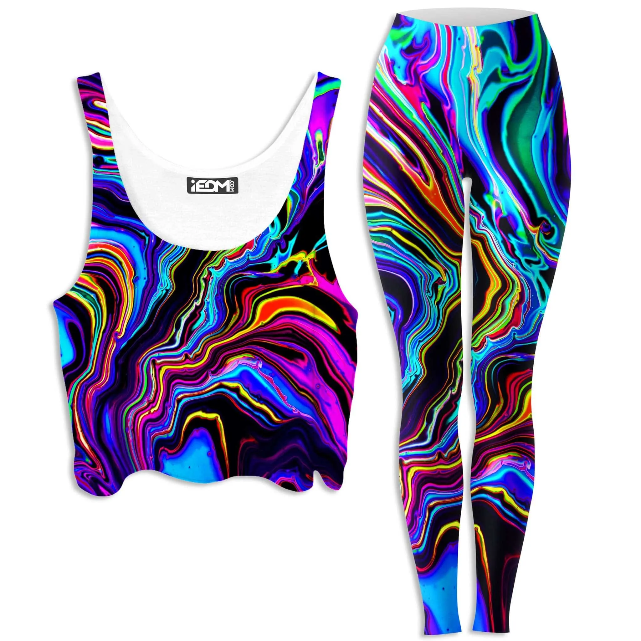 Neon Rift Crop Top and Leggings Combo sold by iEDM