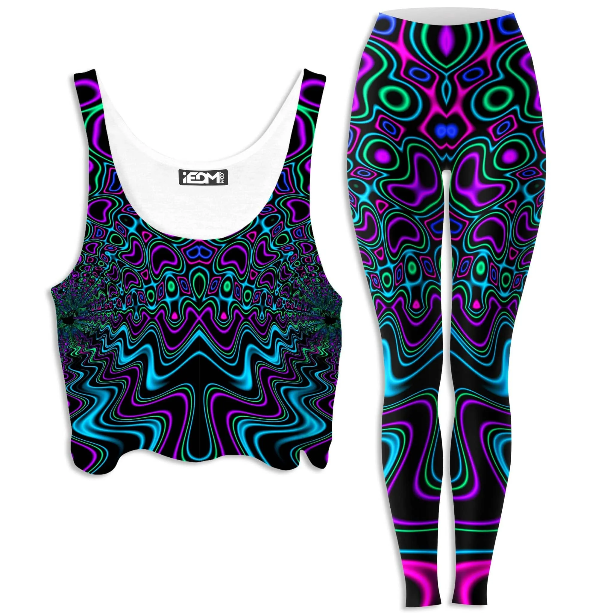 Fractal River Crop Top and Leggings Combo sold by iEDM