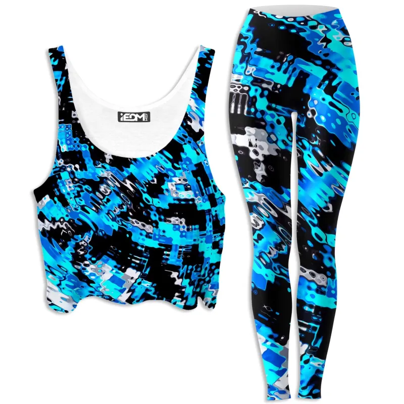 Aqua Rave Crop Top and Leggings Combo sold by iEDM