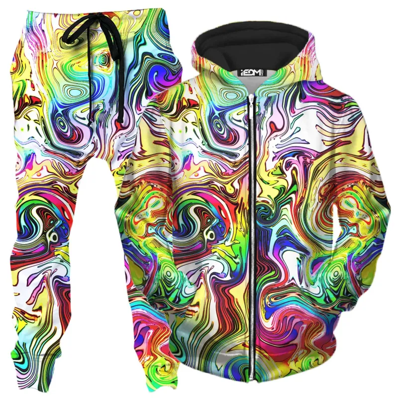 Swirly Gig Zip-Up Hoodie and Joggers Combo sold by iEDM