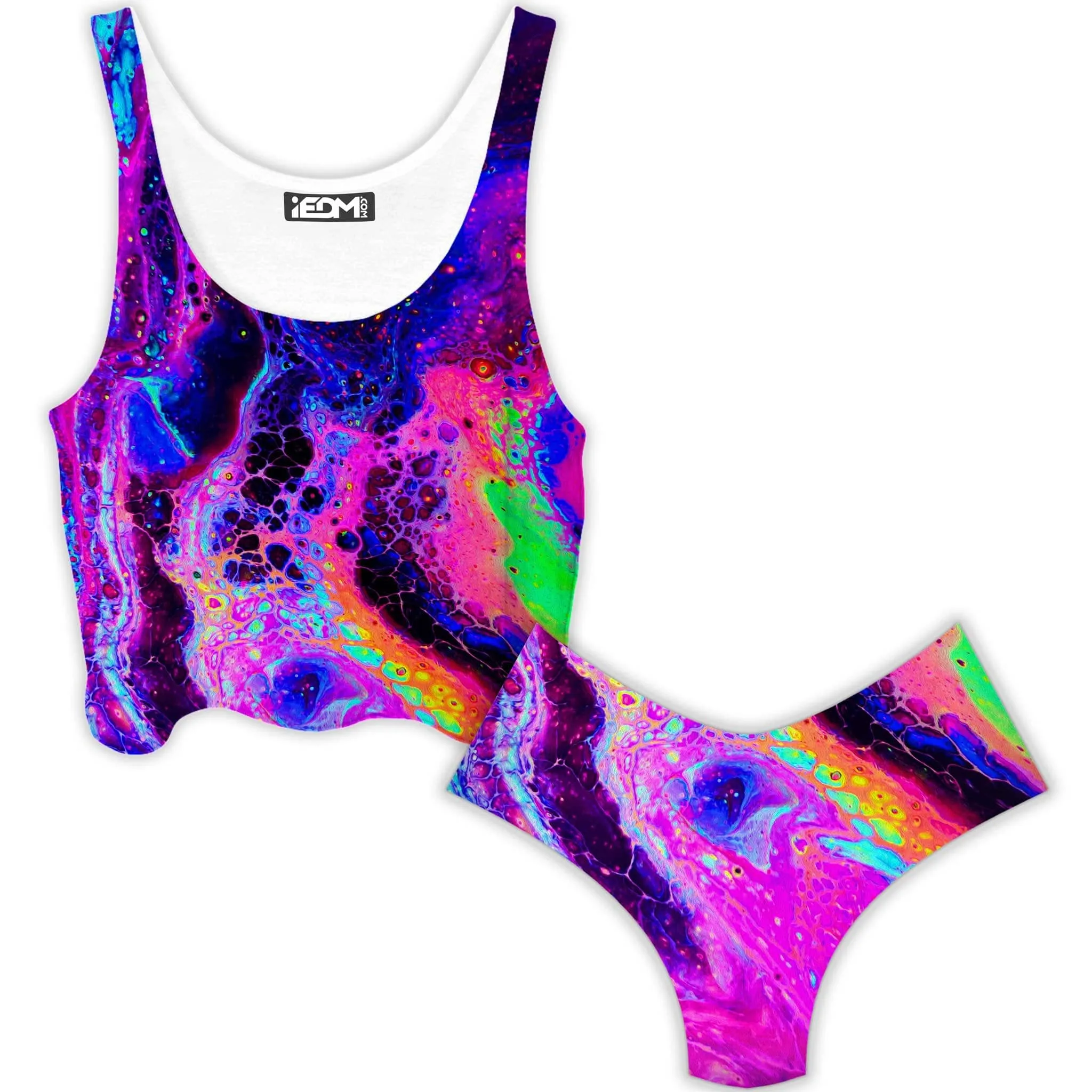 Psychedelic Radiation Crop Top and Booty Shorts Combo sold by iEDM