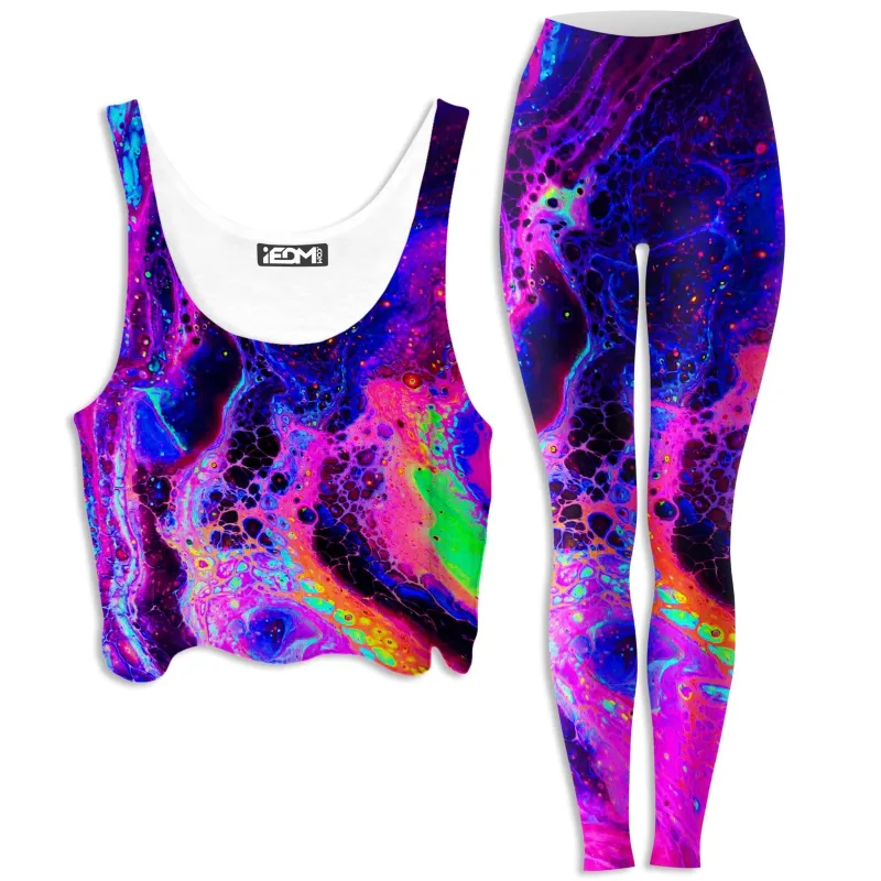 Psychedelic Radiation Crop Top and Leggings Combo sold by iEDM