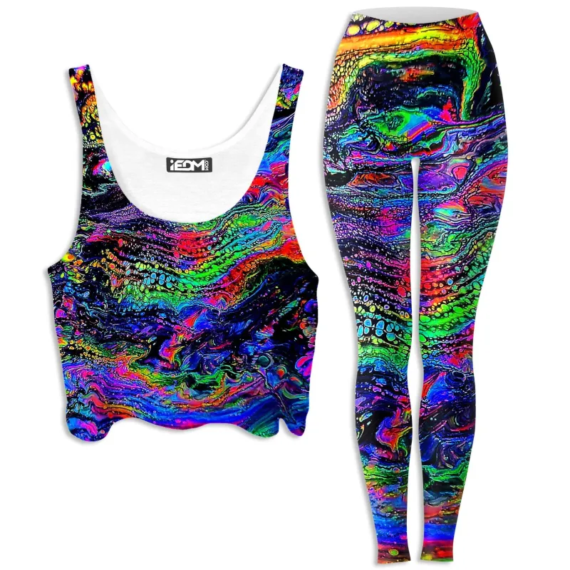 Galactic Drip Crop Top and Leggings Combo sold by iEDM
