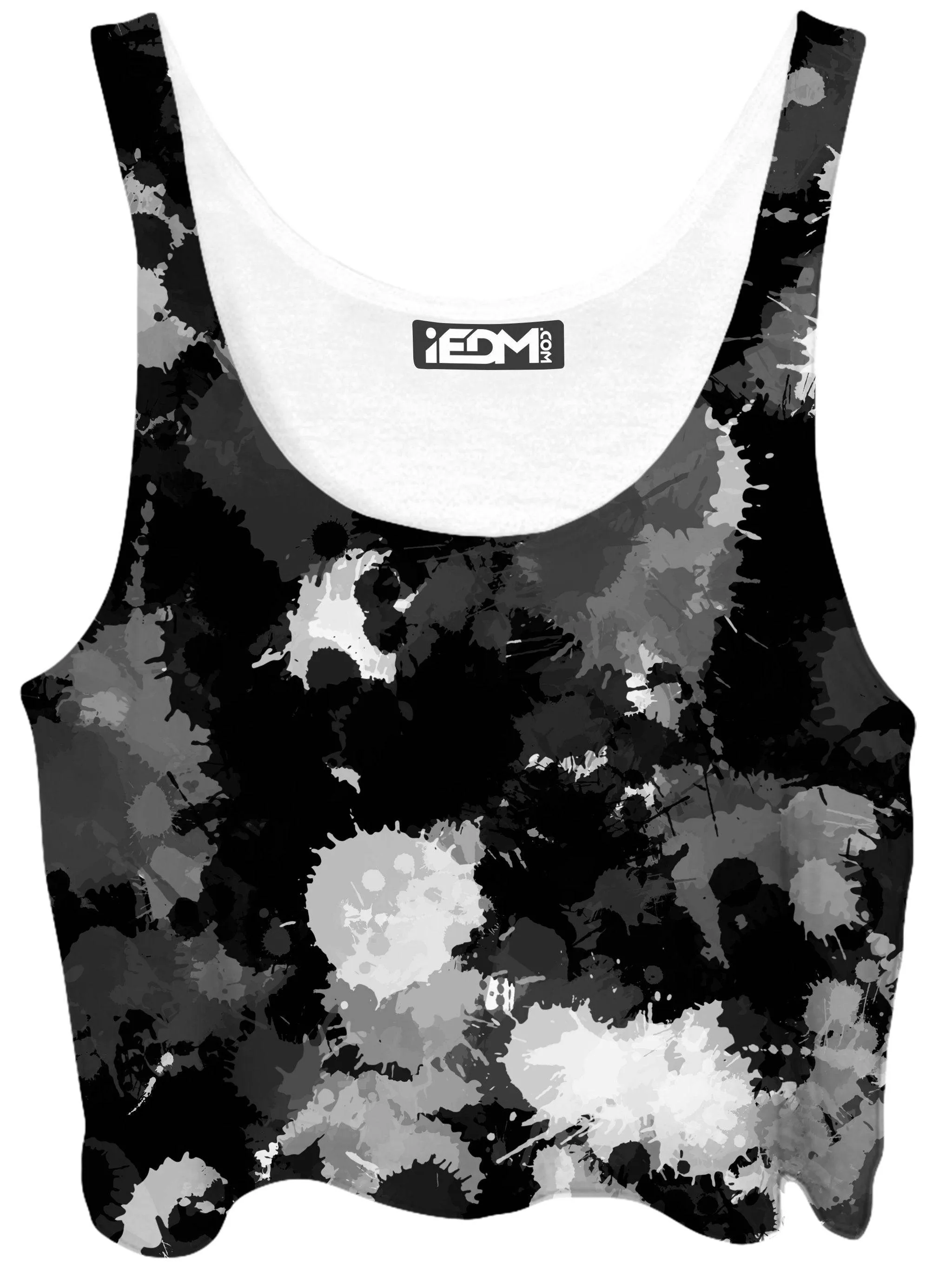 Black White and Grey Paint Splatter Crop Top and Leggings Combo sold by iEDM product image thumbnail 2