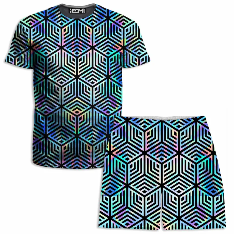Holographic Hexagon T-Shirt and Shorts Combo sold by iEDM