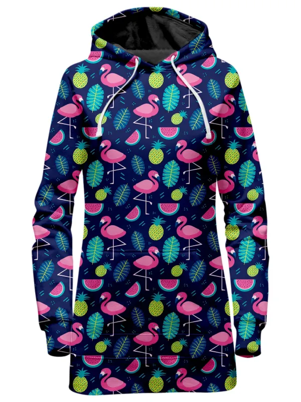 Neon Flamingos Hoodie Dress sold by iEDM
