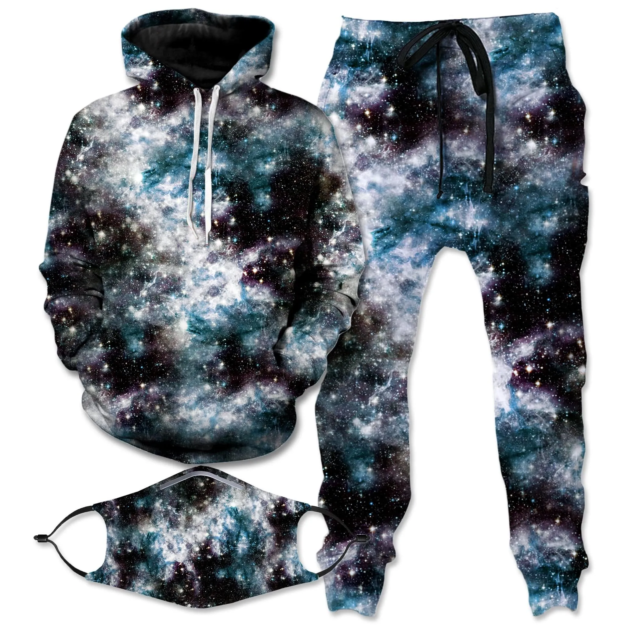 Party God Galaxy Hoodie and Joggers with PM 2.5 Face Mask Combo sold by iEDM