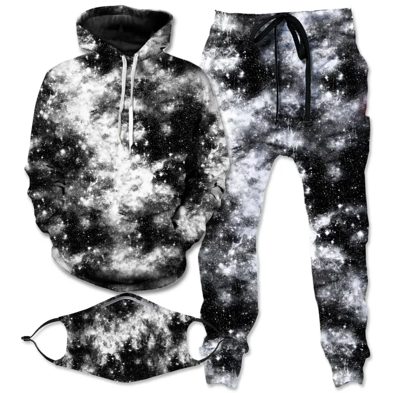 Deep Dark Galaxy Hoodie and Joggers with PM 2.5 Face Mask Combo sold by iEDM