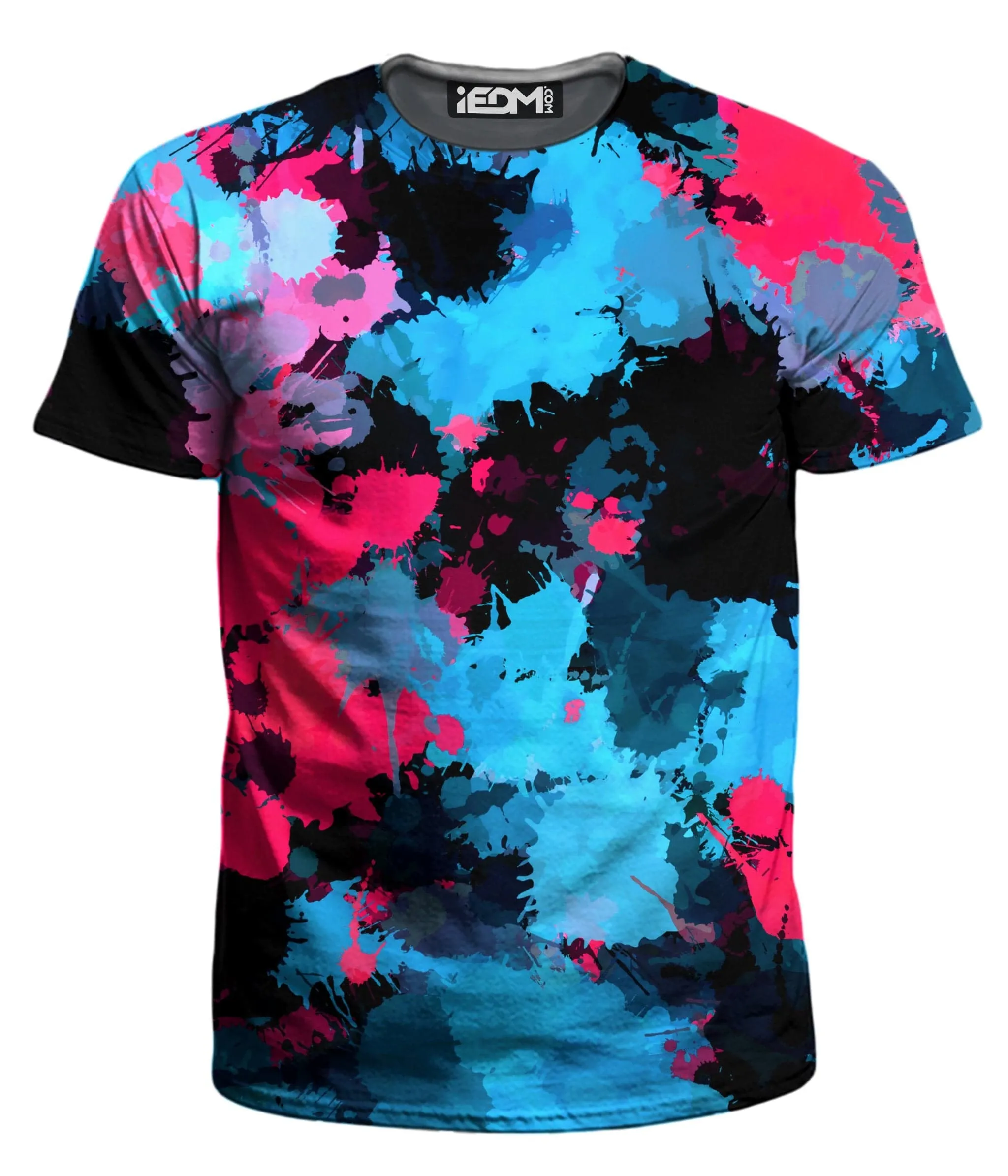 Pink and Blue Paint Splatter Men's T-Shirt sold by iEDM