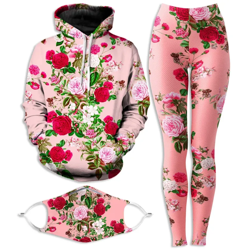 Pastel Hoodie and Leggings with PM 2.5 Face Mask Combo sold by iEDM