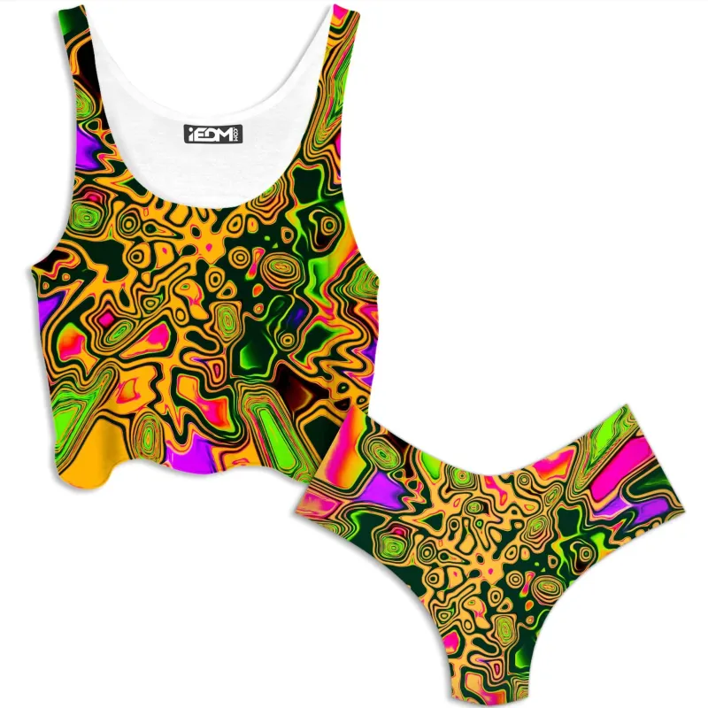 Splash of the 90s Crop Top and Booty Shorts Combo sold by iEDM