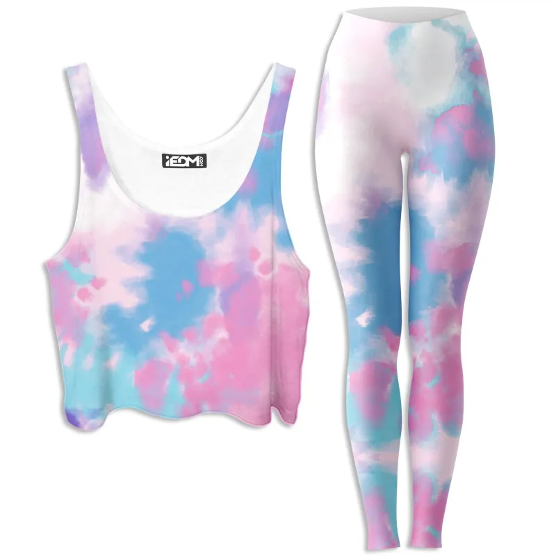 Purple Dye Crop Top and Leggings Combo sold by iEDM