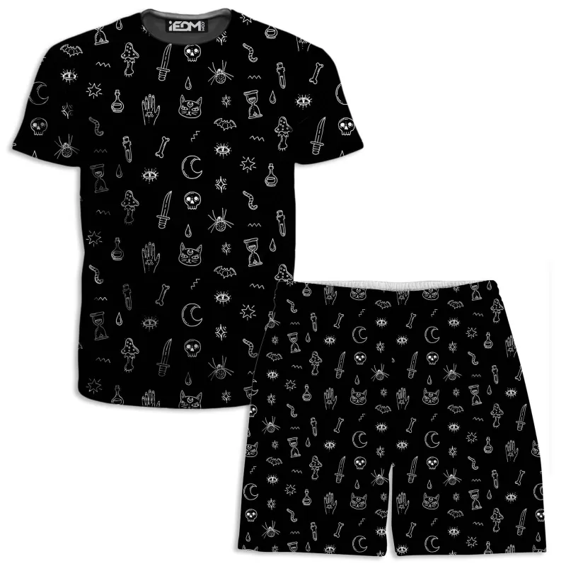 Black Pattern T-Shirt and Shorts Combo sold by iEDM