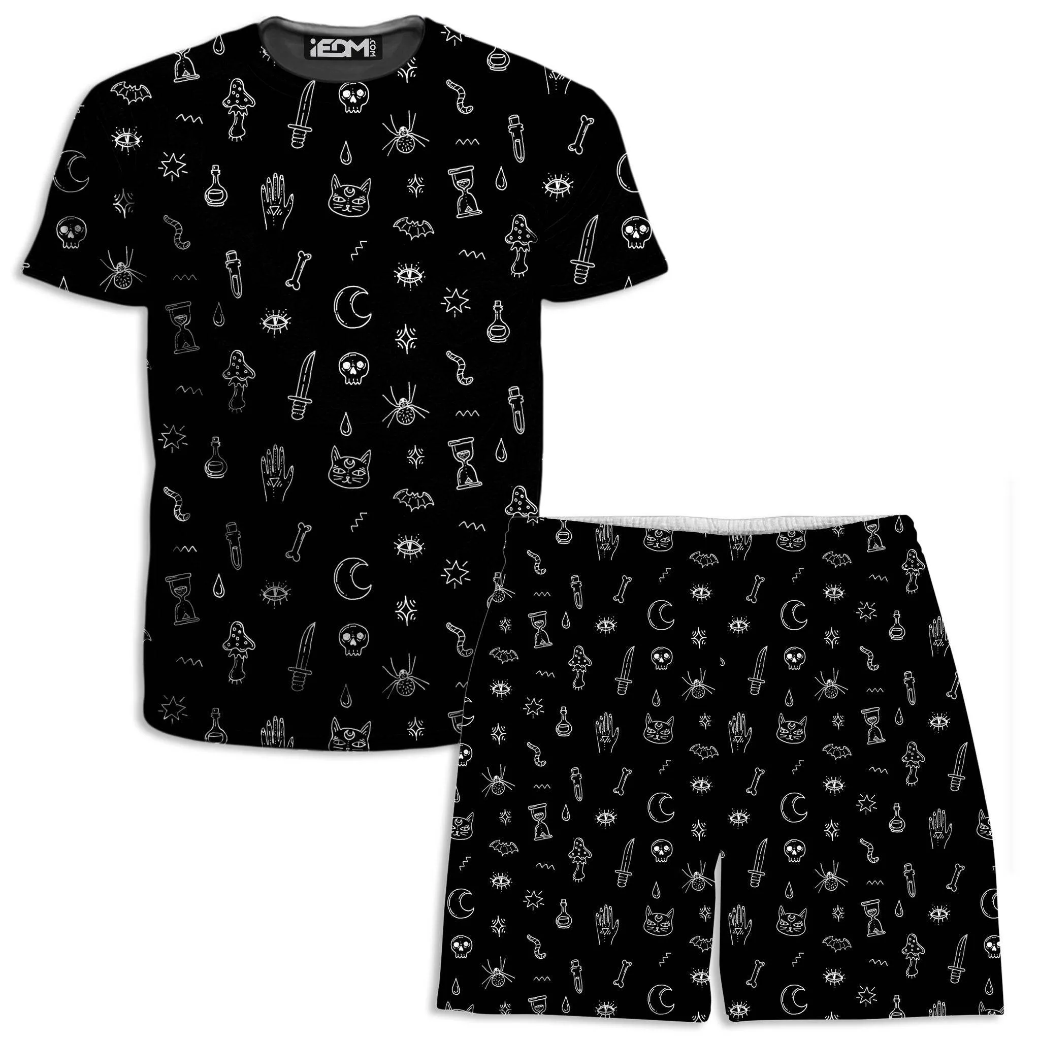 Black Pattern T-Shirt and Shorts Combo sold by iEDM
