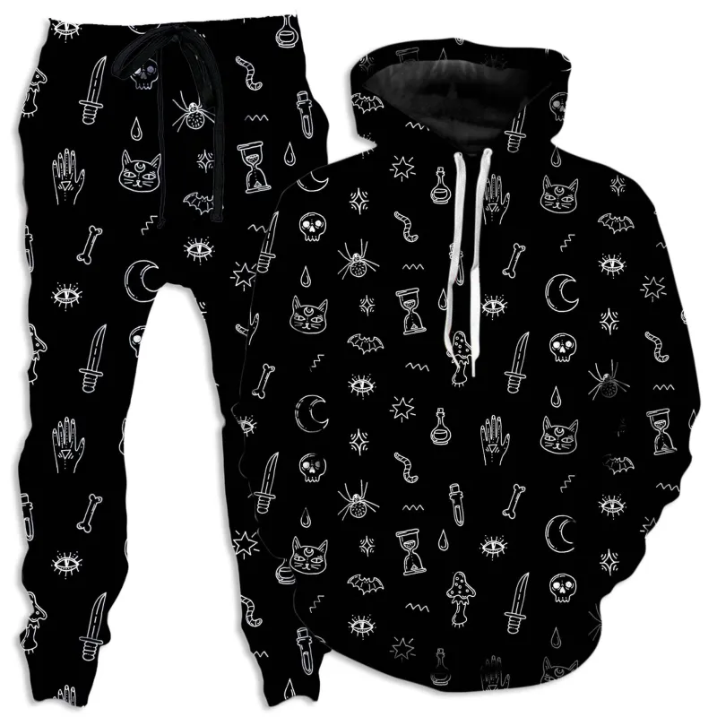Black Pattern Hoodie and Joggers Combo sold by iEDM