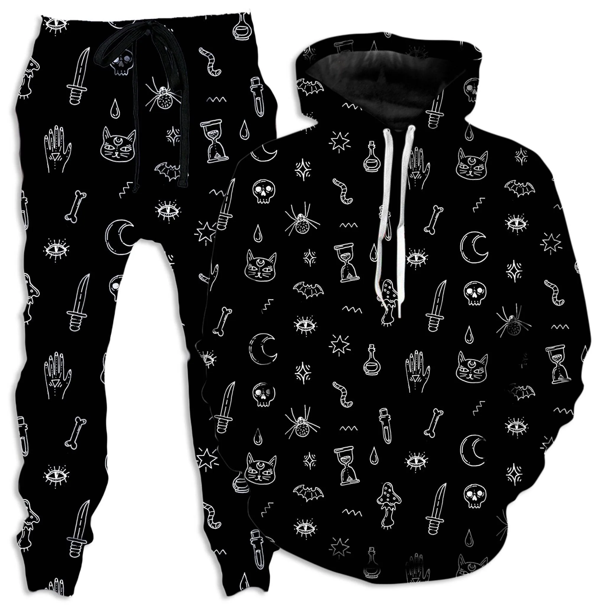 Black Pattern Hoodie and Joggers Combo sold by iEDM