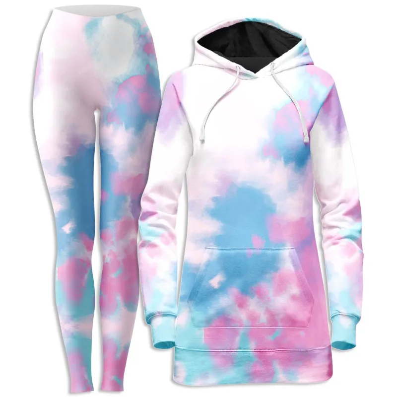 Purple Dye Hoodie Dress and Leggings Combo sold by iEDM