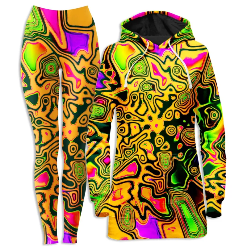 Splash of the 90s Hoodie Dress and Leggings Combo sold by iEDM