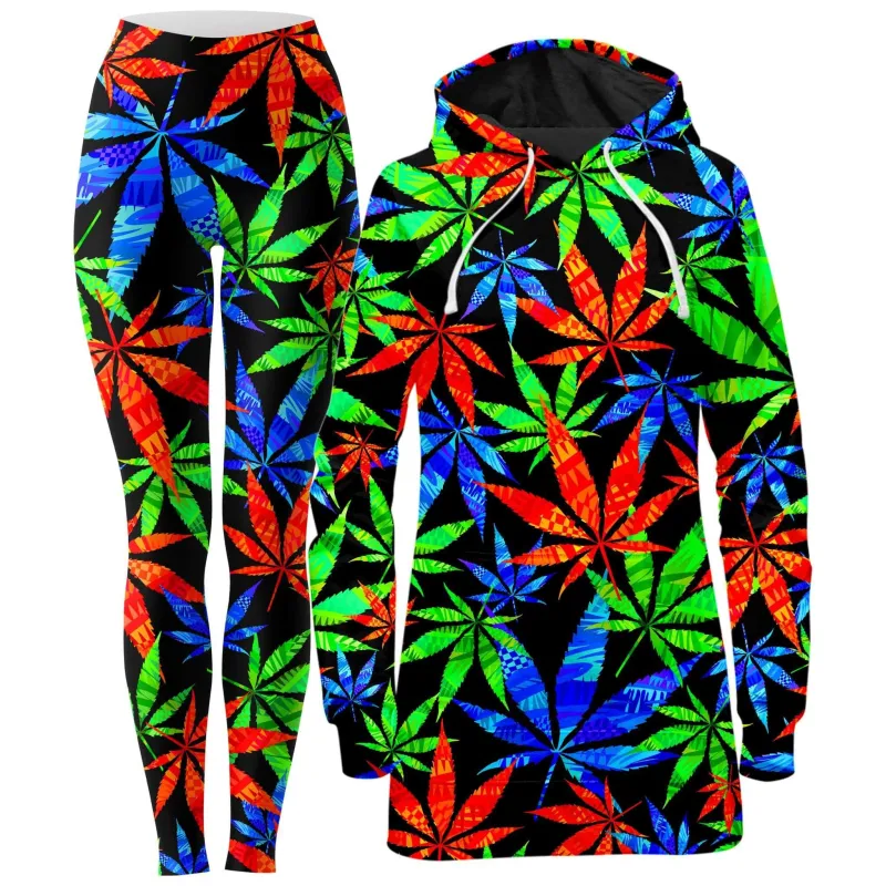 Weed Hoodie Dress and Leggings Combo sold by iEDM