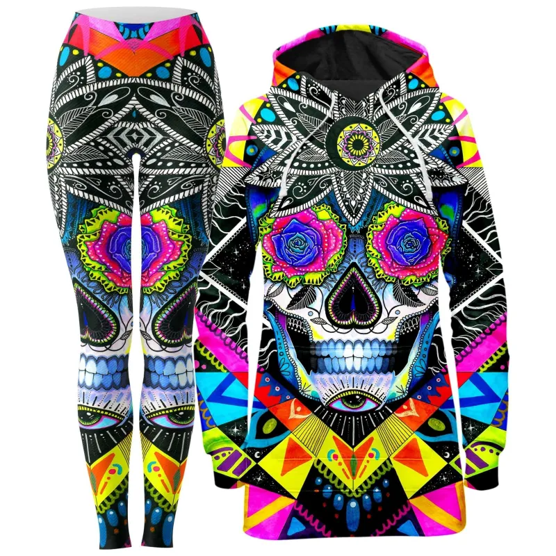 Suger Skull Hoodie Dress and Leggings Combo sold by iEDM
