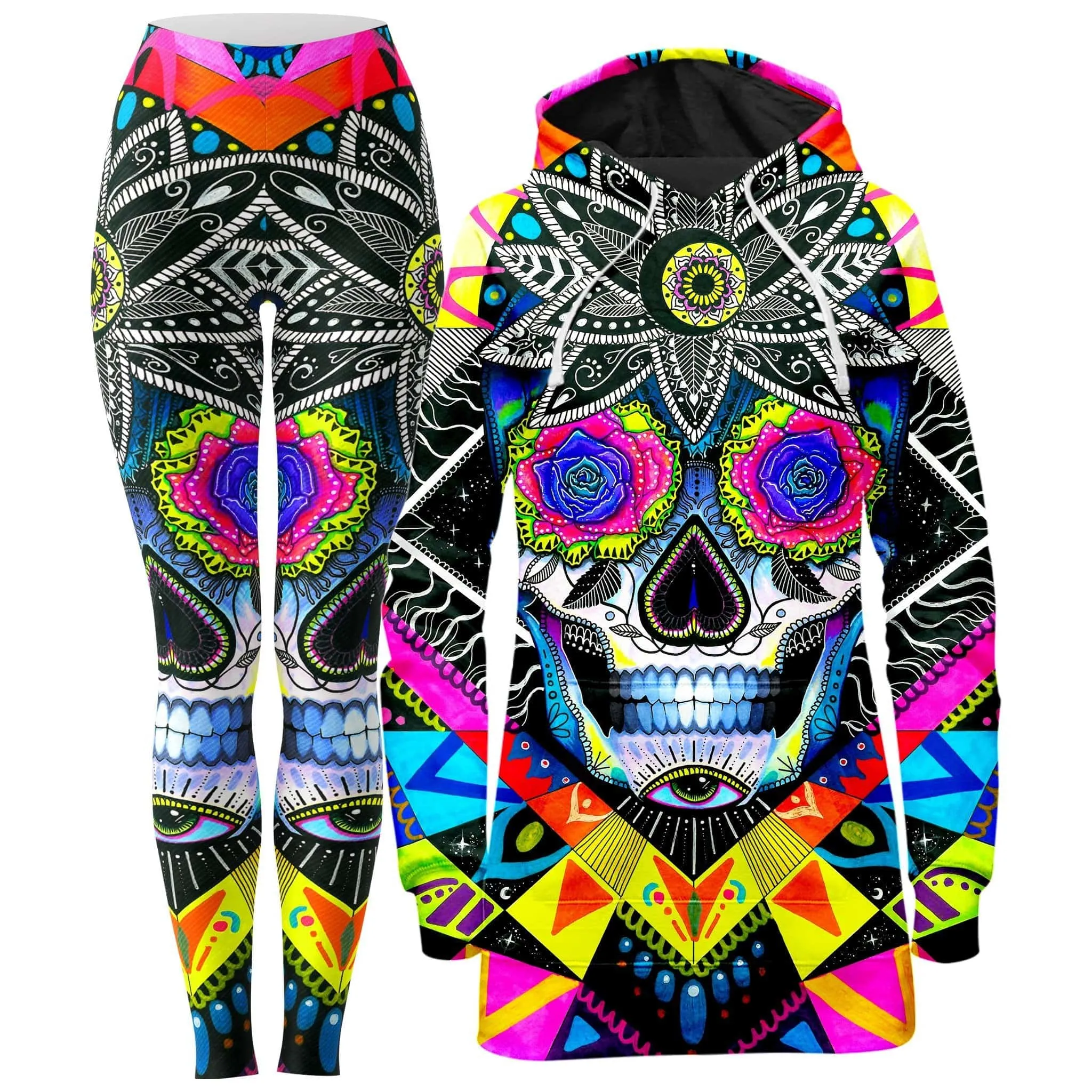 Suger Skull Hoodie Dress and Leggings Combo sold by iEDM