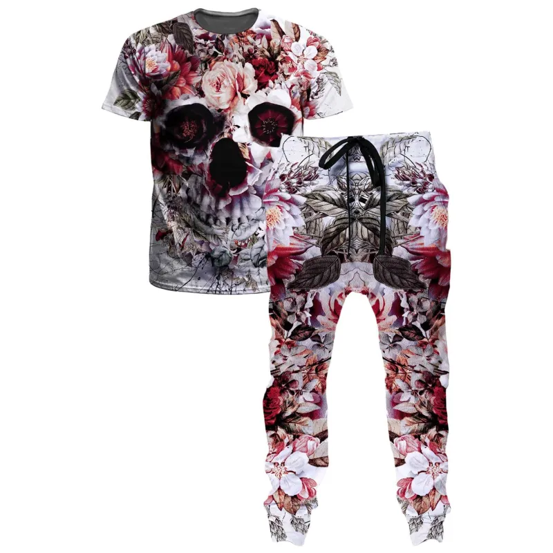 Floral Skull T-Shirt and Joggers Combo made by iEDM