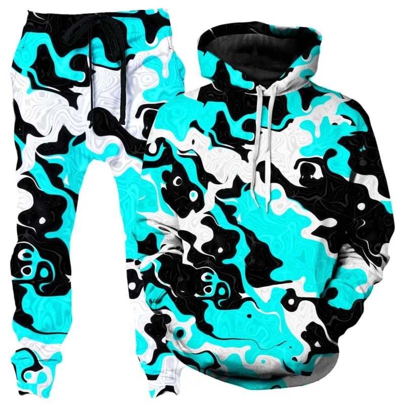 Oil Spill Rave Camo Hoodie and Joggers Combo sold by iEDM