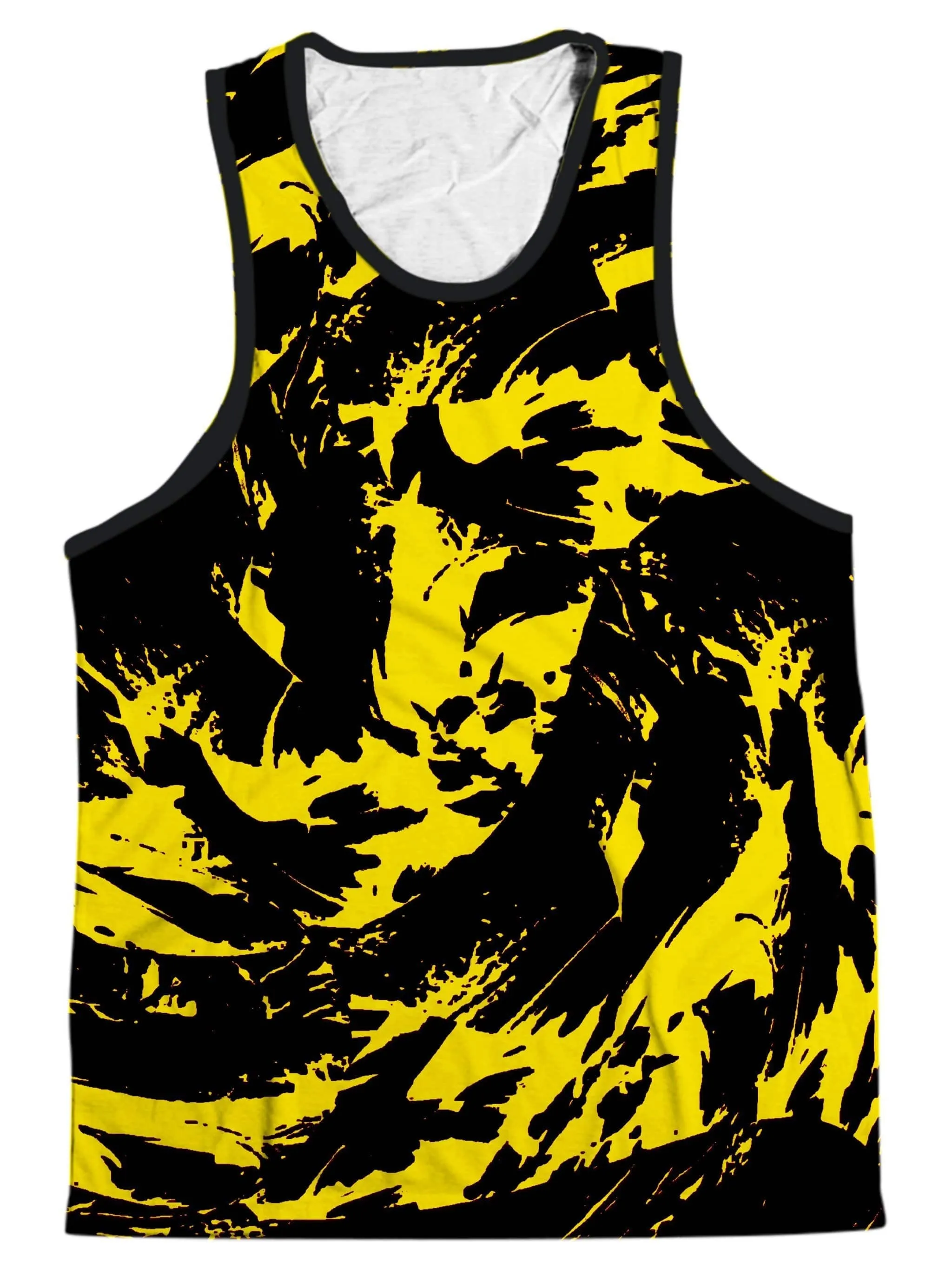 Black and Yellow Paint Splatter Men's Tank sold by iEDM