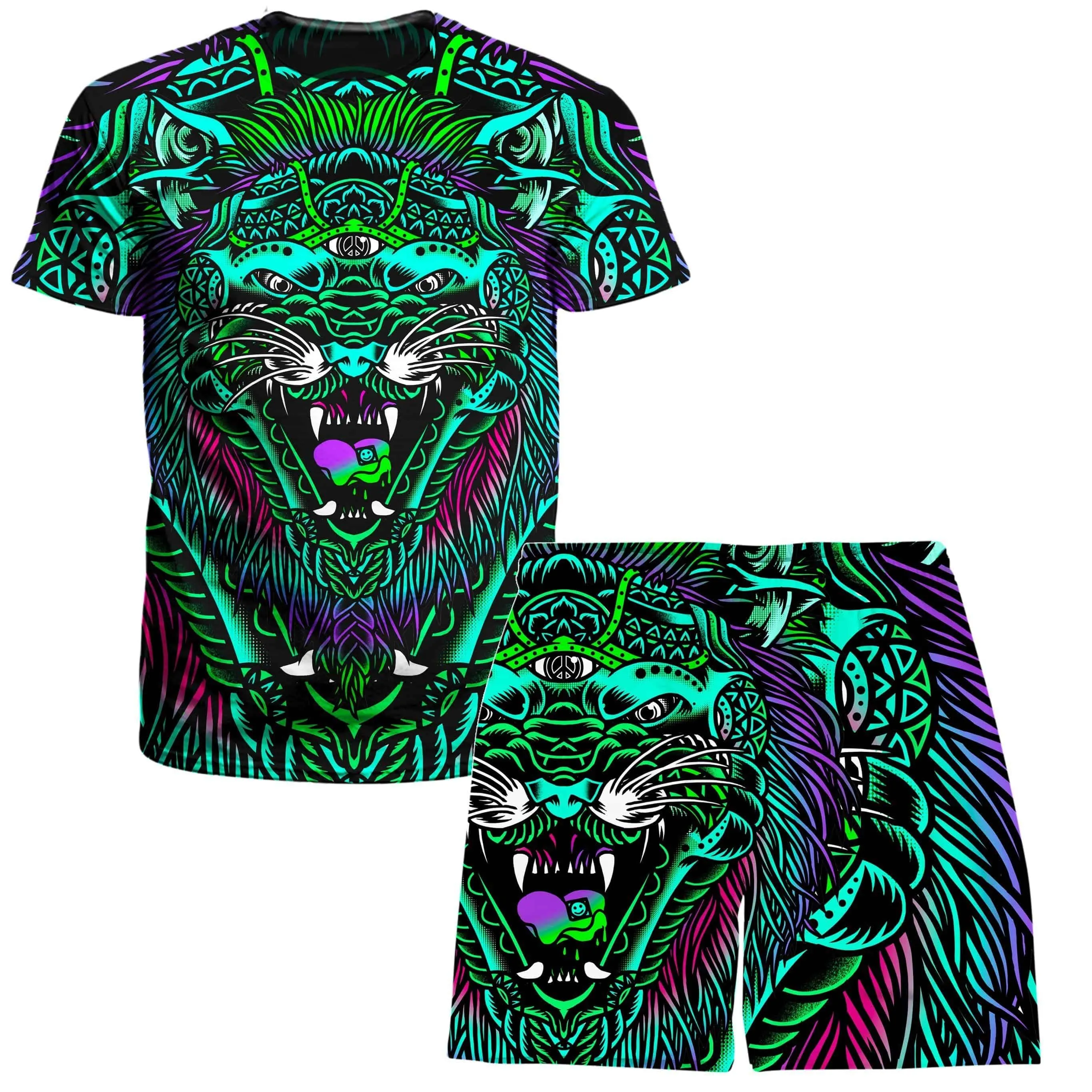 Acid Tiger T-Shirt and Shorts Combo sold by iEDM