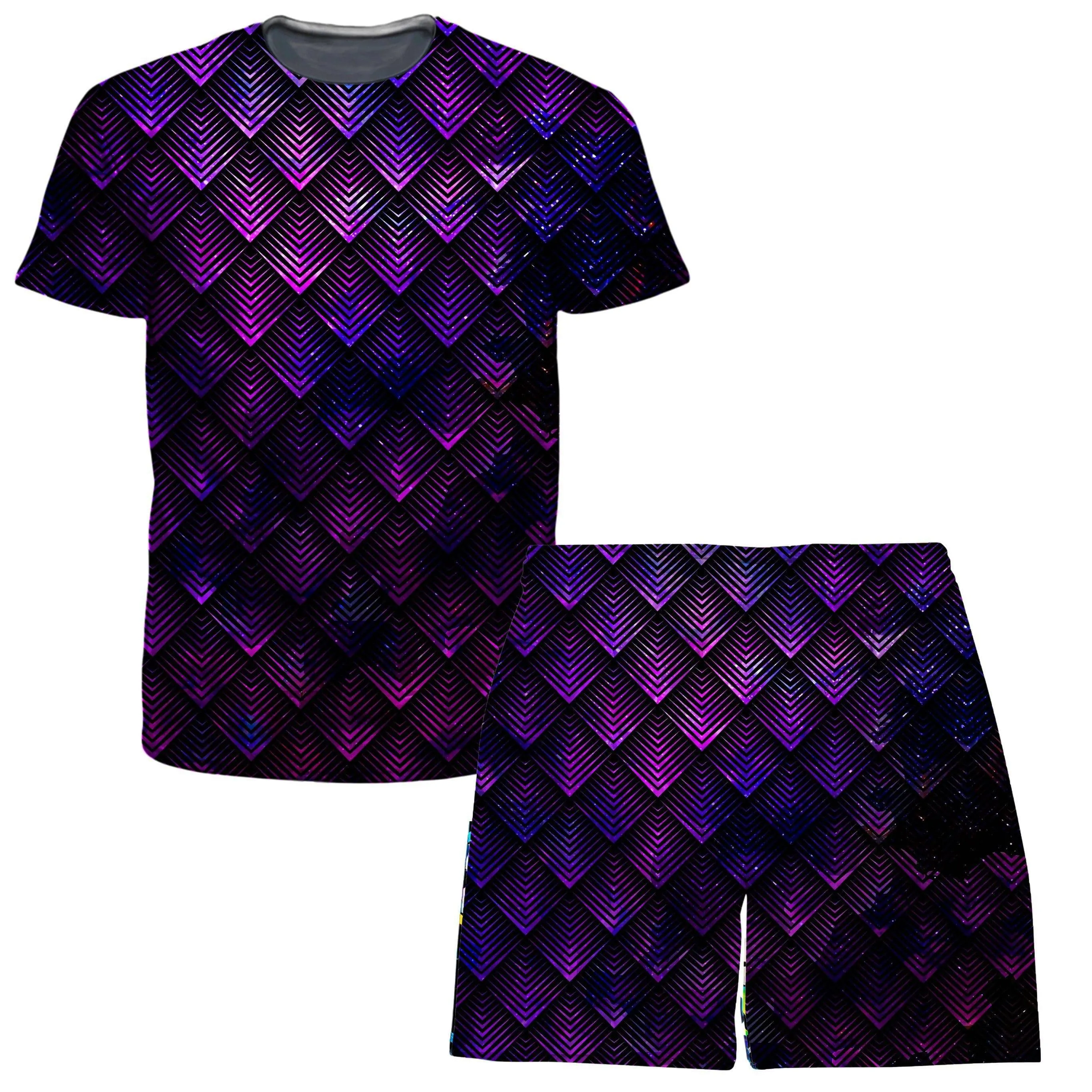 Galactic Dragon Scale Purple T-Shirt and Shorts Combo sold by iEDM