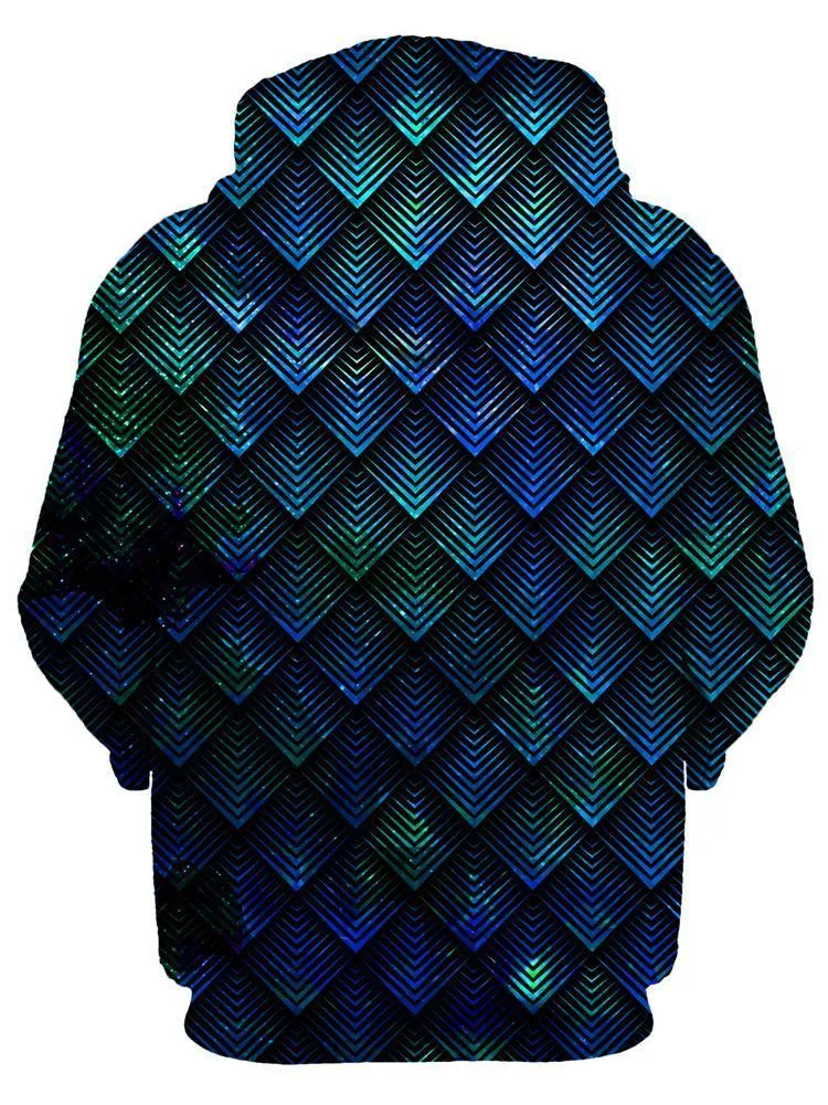 Galactic Dragon Scale Teal Unisex Zip-Up Hoodie sold by iEDM product image thumbnail 2