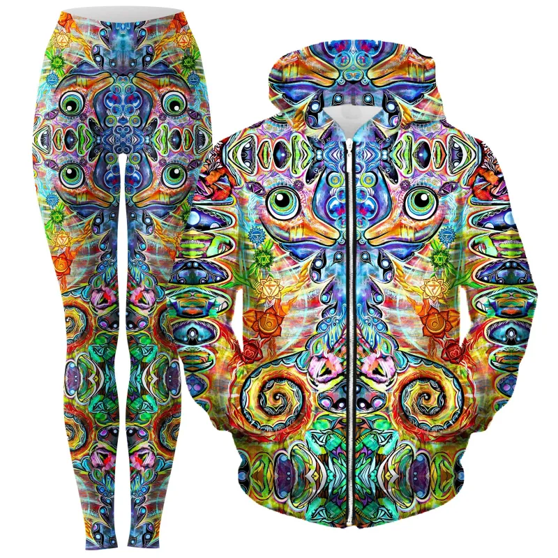 Chakra Seahorse Zip-Up Hoodie and Leggings Combo sold by iEDM