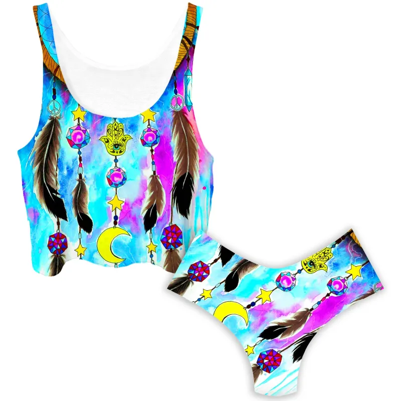 Yin Yang 2 Crop Top and Booty Shorts Combo sold by iEDM