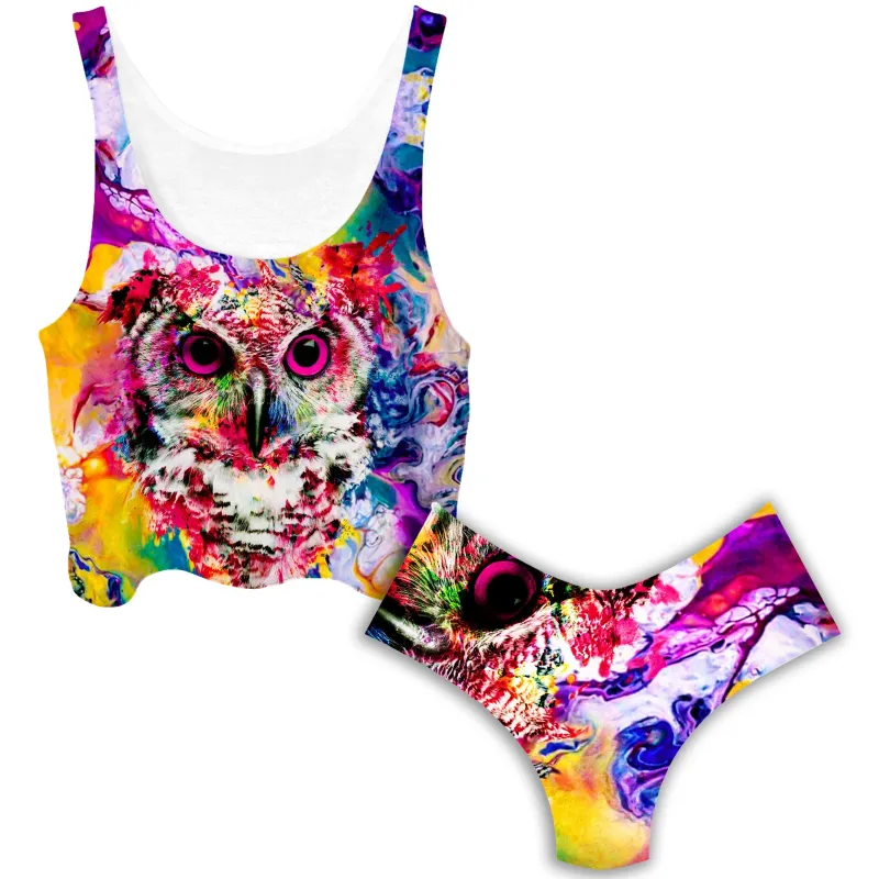 Owl Crop Top and Booty Shorts Combo sold by iEDM