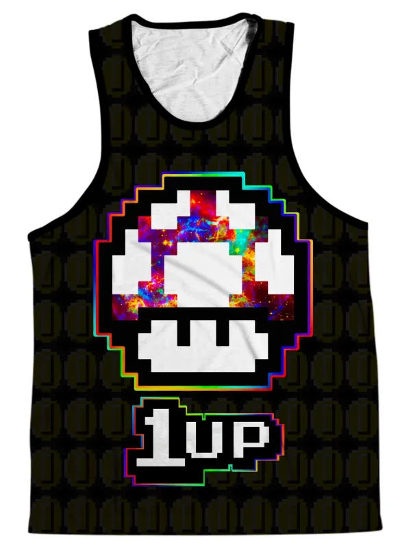 Level Up Mushroom Men's Tank sold by iEDM