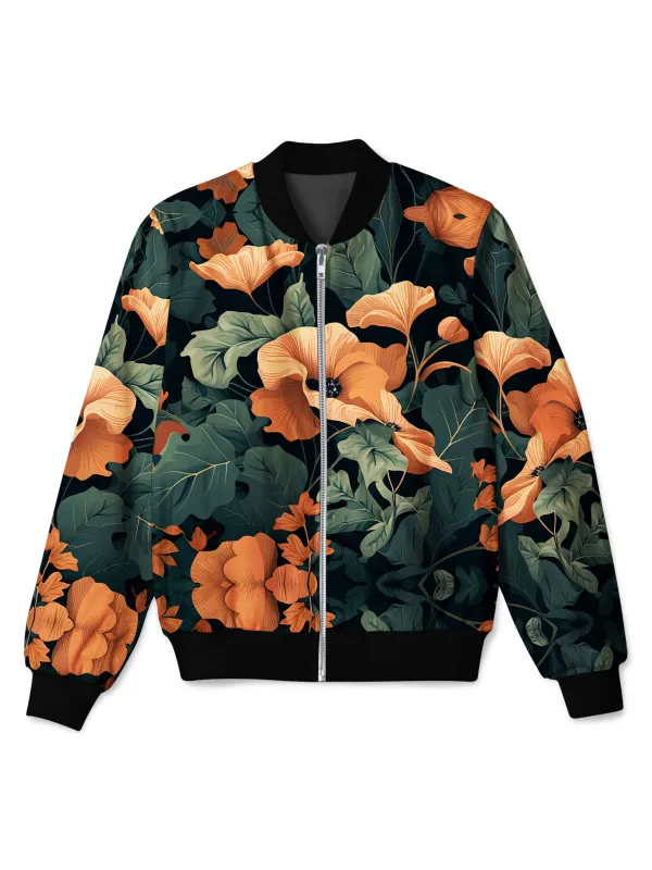 Tangerine Floral Bomber Jacket sold by iEDM