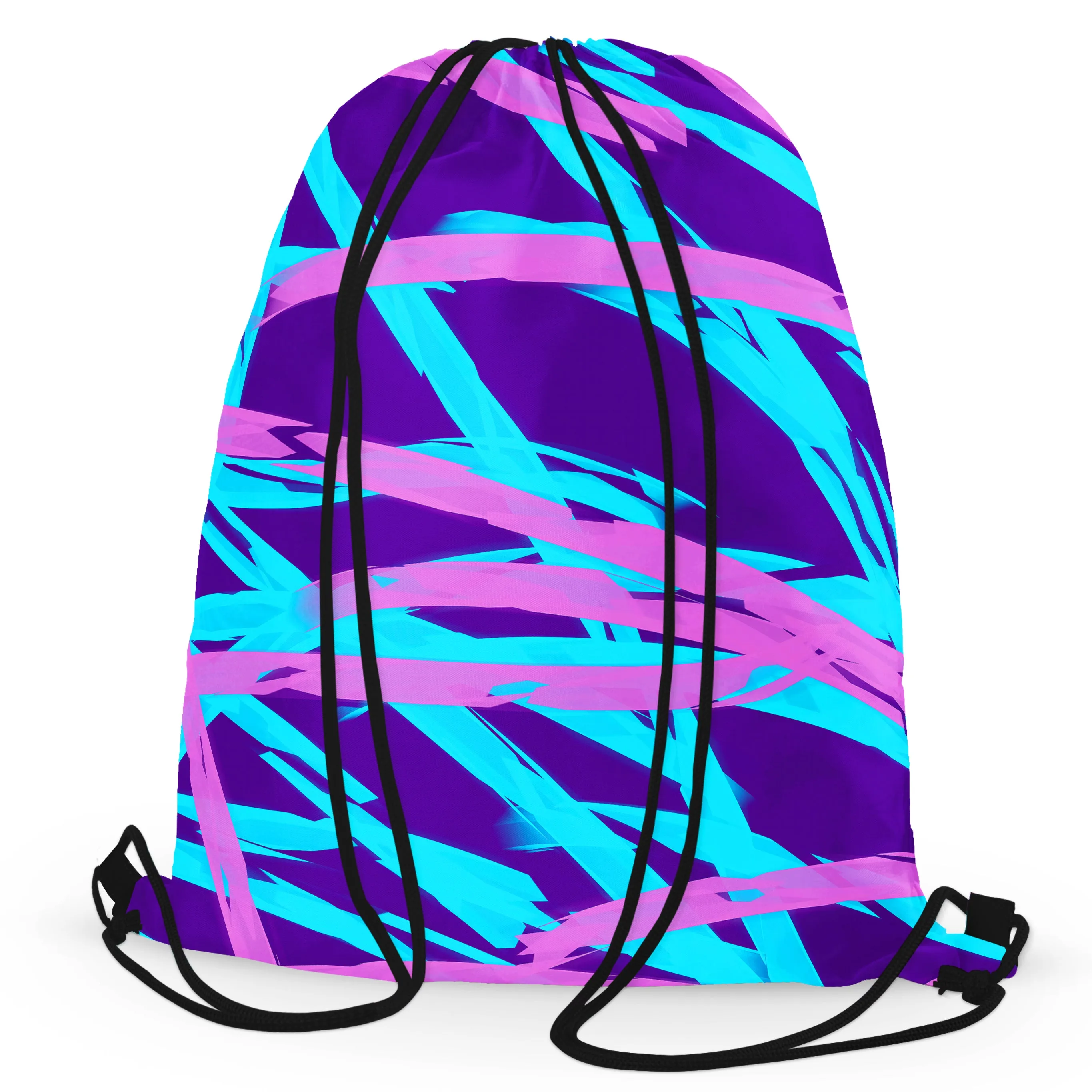 Purple and Blue Rave Abstract Drawstring Bag sold by iEDM product image thumbnail 3
