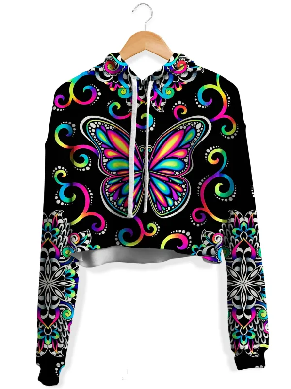 Butterfly Vibez Fleece Crop Hoodie sold by iEDM