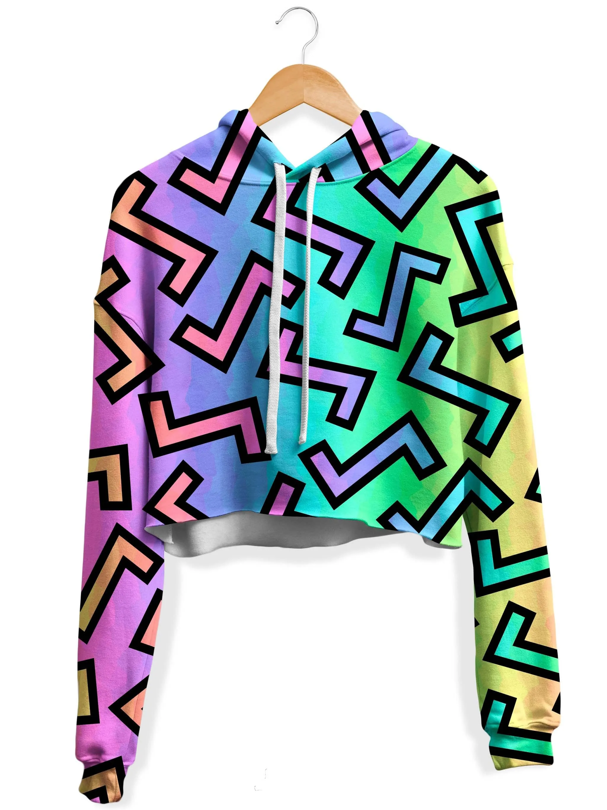 80s Rainbow Fleece Crop Hoodie sold by iEDM