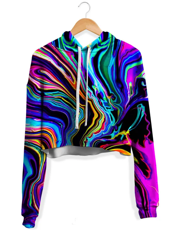 Neon Rift Fleece Crop Hoodie sold by iEDM