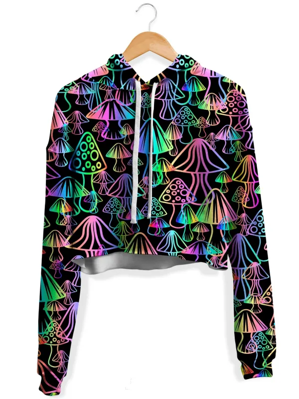 Magic Mushrooms Fleece Crop Hoodie sold by iEDM