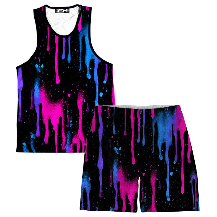 Neon Cascade Men's Tank and Shorts Combo sold by iEDM