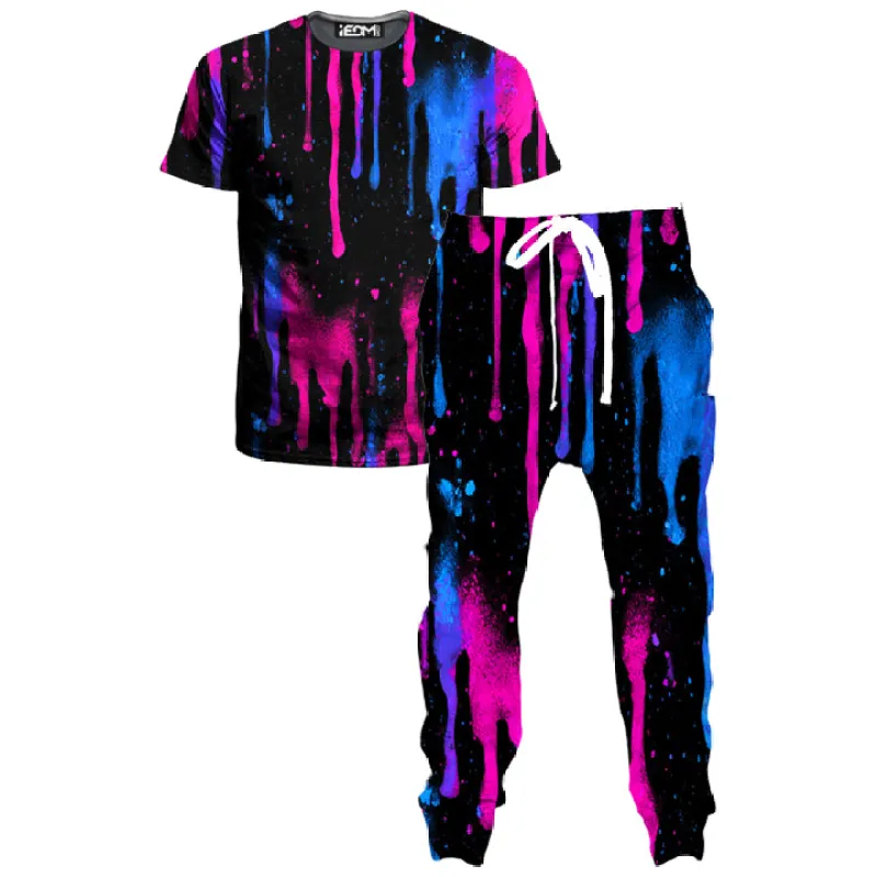 Neon Cascade T-Shirt and Joggers Combo made by iEDM