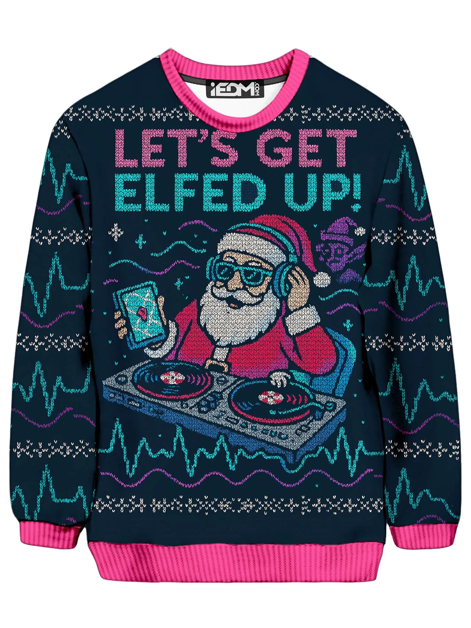Elfed Up Decks Ugly Sweater (Pink) sold by iEDM