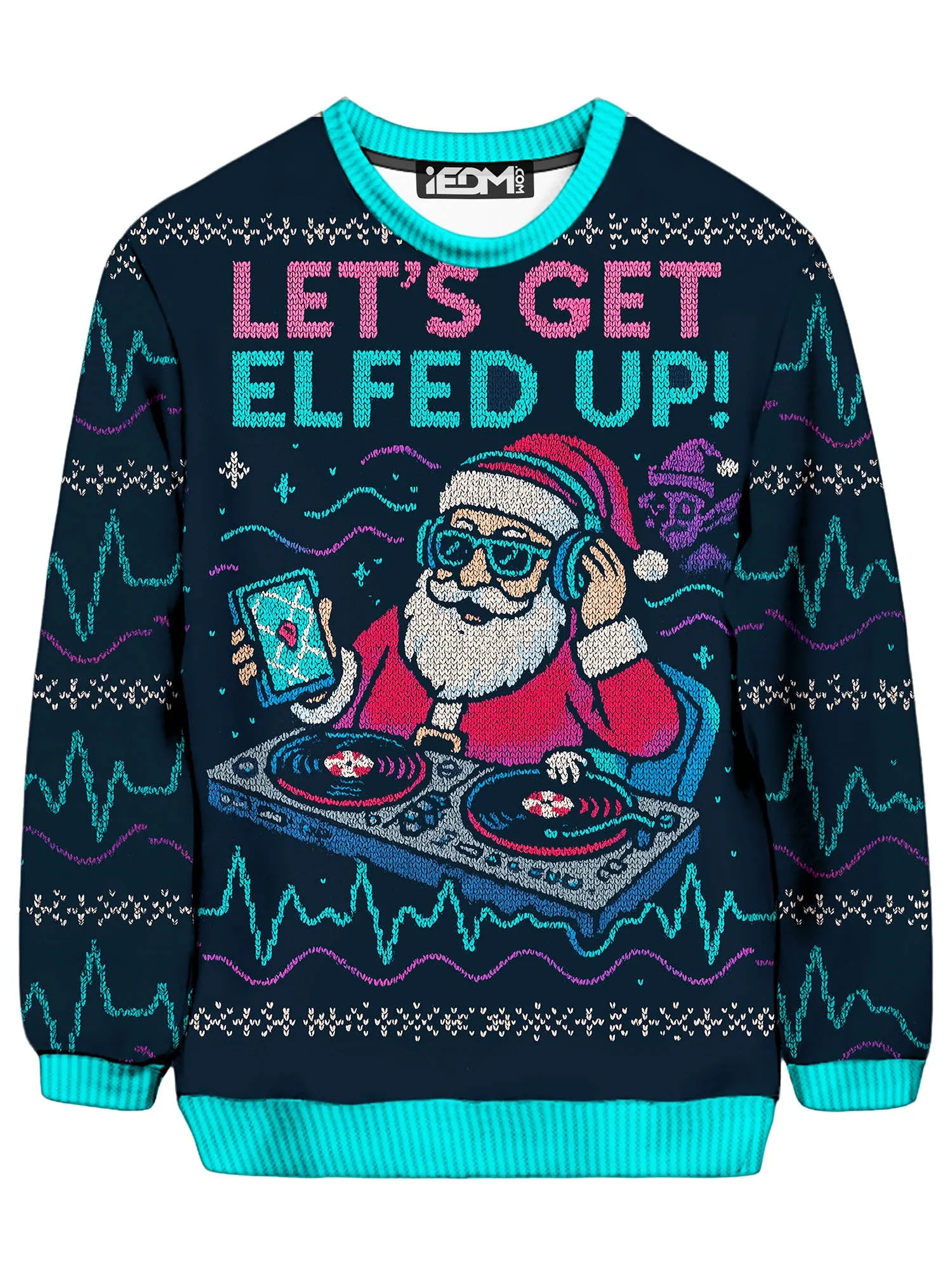 Elfed Up Decks Ugly Sweater (Blue) sold by iEDM