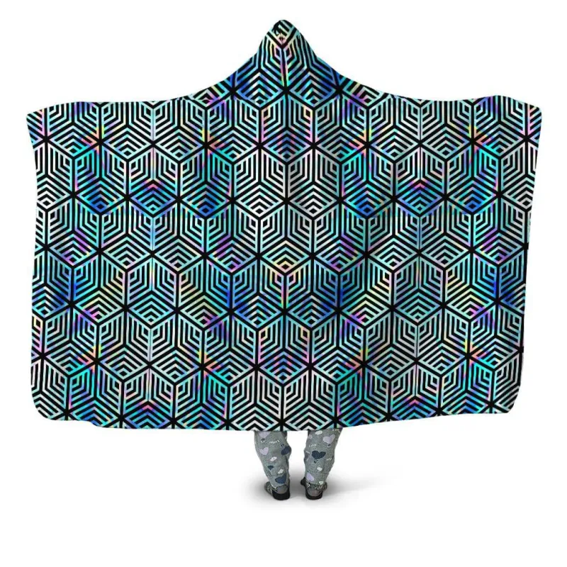 Holographic Hexagon Hooded Blanket sold by iEDM