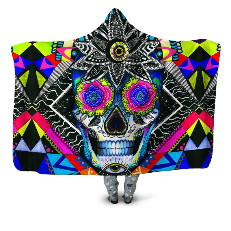 Suger Skull Hooded Blanket sold by iEDM