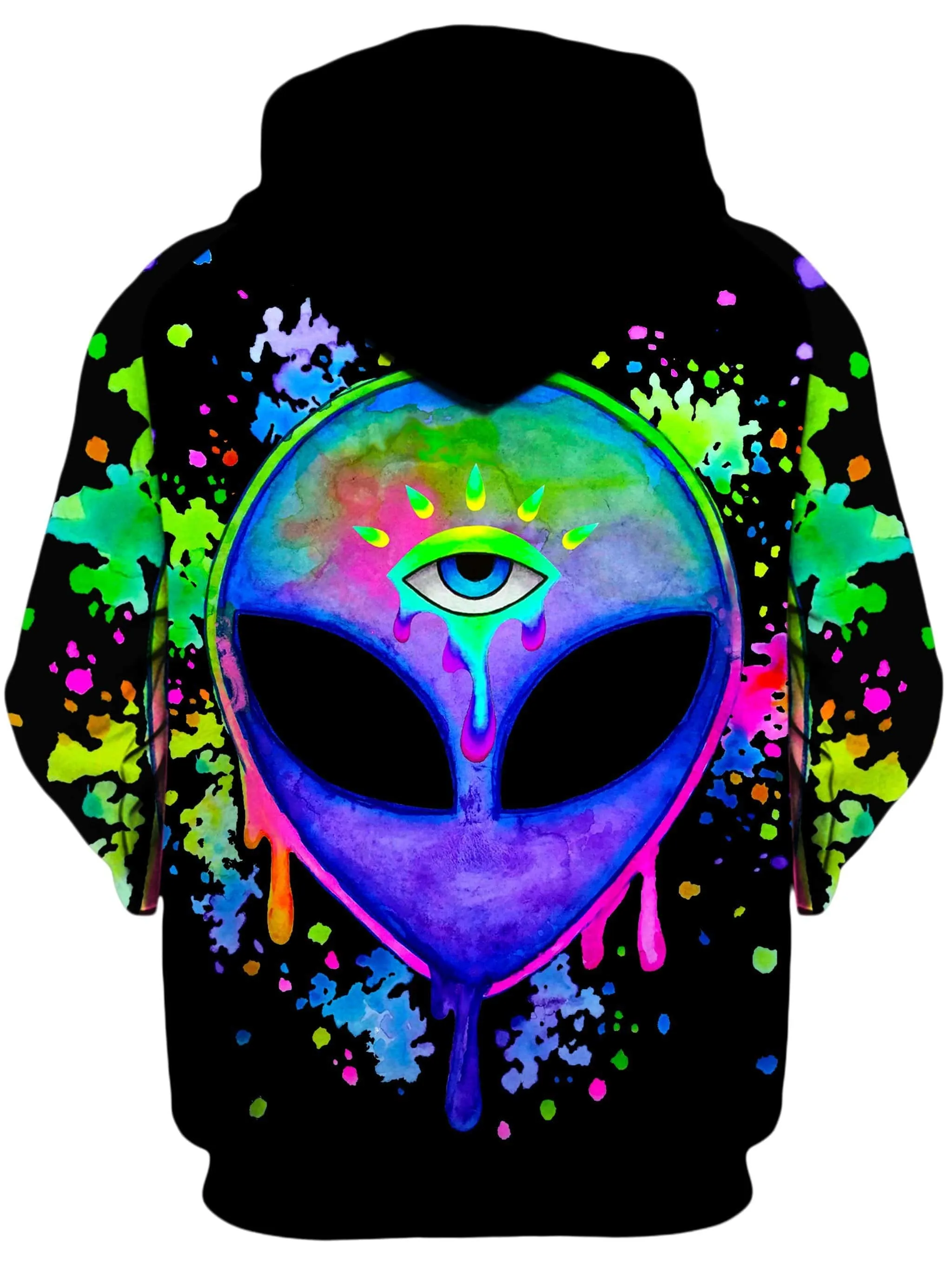Splatter Alien Unisex Zip-Up Hoodie sold by iEDM product image thumbnail 2